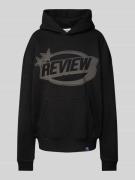 Review Hoodie mit Label-Print in Black, Größe XS