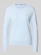 Tommy Hilfiger Regular Fit Strickpullover aus Baumwoll-Mix in Hellblau...