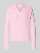 Fynch-Hatton Strickpullover mit V-Ausschnitt in Hellrosa, Größe L