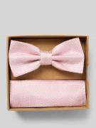 Prince Bowtie Fliege und Einstecktuch im Set aus reiner Seide in Rose,...