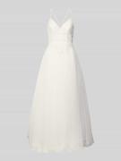 Mascara Brautkleid mit floralen Stickereien in Offwhite, Größe 36