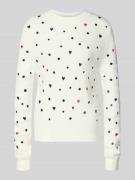 Tom Tailor Denim Regular Fit Strickpullover mit Stickereien in Offwhit...