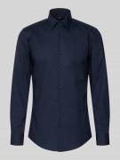 BOSS Slim Fit Businesshemd aus Popeline mit Stretch-Anteil in Marine, ...