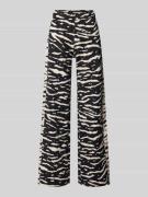 Marc Cain Wide Leg Stoffhose mit elastischem Bund in BLACK, Größe 34