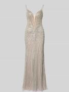 Hey Kyla Slim Fit Abendkleid mit Allover-Ziersteinbesatz in Silber, Gr...