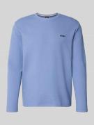 BOSS Regular Fit Langarmshirt aus Baumwoll-Mix in Jeansblau, Größe L
