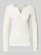Christian Berg Woman Slim Fit Longsleeve aus Baumwoll-Mix mit Henley-A...