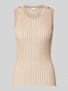 LIU JO SPORT Stricktop aus Viskose-Mix mit Zierknöpfen in Sand, Größe ...
