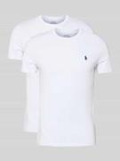 Polo Ralph Lauren T-Shirt mit Label-Stitching in Weiss, Größe L