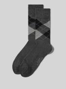 camano Socken mit Karomuster im 2er-Pack in Anthrazit, Größe 39/42