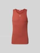 Diesel Tanktop mit Label-Detail in Hellrot, Größe S