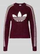 adidas Originals Strickpullover mit Logo in Bordeaux, Größe L