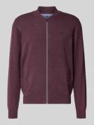 Fynch-Hatton Cardigan mit Stehkragen und Reißverschluss in Pflaume, Gr...