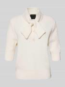 Marc Cain Strickpullover aus Schurwoll-Kaschmir-Mix mit Schluppe in We...