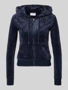 Juicy Couture Sweatjacke mit Kapuze Modell 'MONO MADISON' in Marine, G...