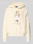 Polo Ralph Lauren Oversized Hoodie mit Polo-Bär in Ecru, Größe L