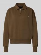 Polo Ralph Lauren Sweatshirt mit Label-Stitching in Dunkelbraun, Größe...