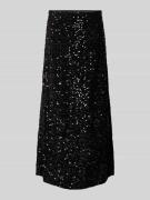 Pieces Ausgestellter Midi-Rock mit Paillettenbesatz Modell 'SILVER SEQ...