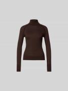 Victoria Beckham Longsleeve mit Rollkragen in Dunkelbraun, Größe M