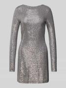 Review X GNO REVIEW x GNO - Minikleid mit Paillettenbesatz in Silber, ...