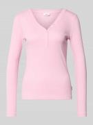 s.Oliver RED LABEL Slim Fit Langarmshirt mit Zierknopfleiste in Hellro...