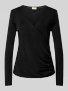 Milano Italy Longsleeve mit V-Ausschnitt in Black, Größe S