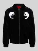 HUGO Jacke mit Motiv-Prints Modell 'Breck' in Black, Größe M