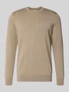 Profuomo Regular Fit Strickpullover mit Seide-Anteil in Beige, Größe L