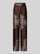 Neo Noir Stoffhose mit elastischem Bund in Dunkelbraun, Größe 34