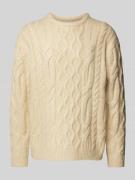 Levi's® Strickpullover mit Zopfmuster in Beige, Größe M