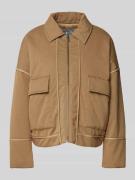 JAKE*S STUDIO WOMAN Hemdjacke mit Umlegekragen in Mud, Größe 42