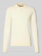 CRUNA Strickpolo aus reiner Wolle in Offwhite, Größe 46