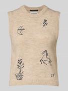 Scotch & Soda Pullunder mit Stitchings in Beige, Größe L