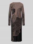 Marc Cain Midikleid mit Rundhalsausschnitt in Rose, Größe 34