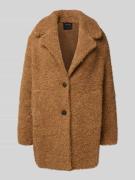 Marc Cain Loose Fit Teddy-Mantel mit Alpaka-Anteil in Camel, Größe 40