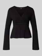 Only Slim Fit Langarmshirt aus Viskose-Mix Modell 'SINI' in Black, Grö...