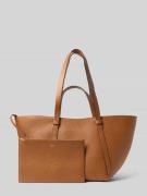 Abro Handtasche mit Label-Detail Modell 'COSMO' in Cognac, Größe 1