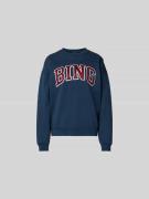Anine Bing Oversized Sweatshirt mit Logo-Detail in Dunkelblau, Größe L