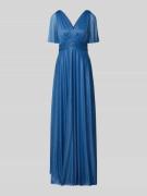 Christian Berg Cocktail Abendkleid mit V-Ausschnitt in Bleu Melange, G...