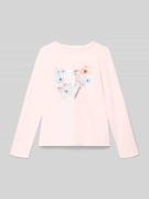 Guess Longsleeve mit Label-Print in Hellrosa, Größe 104