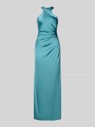Adrianna Papell Abendkleid mit Neckholder in Aqua, Größe 34