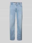 Christian Berg Men Relaxed Fit Jeans im Used-Look in Hellblau Melange,...