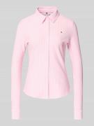 Tommy Hilfiger Slim Fit Hemdbluse aus Baumwoll-Mix in Rose, Gr&#xF6;&#xDF;e L