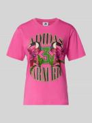 adidas Sportswear T-Shirt mit Label-Print in Pink, Größe L