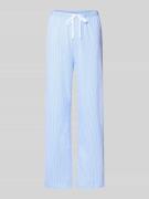 Lauren Ralph Lauren Wide Leg Stoffhose mit Tunnelzug in Blau, Größe XL