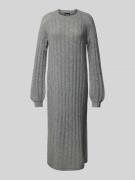 Pieces Strickkleid mit Ballonärmel Modell 'MAGGY' in Graphit, Größe XS