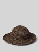 Someday Strohhut mit Lochstickerei in Dunkelbraun, Größe 1
