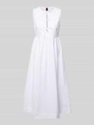 Stefanel Midikleid im Stufen-Look in Weiss, Größe L