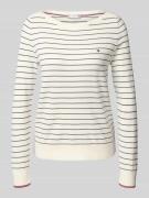 Tommy Hilfiger Regular Fit Langarmshirt aus Baumwoll-Mix in Ecru, Größ...