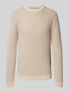 Jack & Jones Strickpullover mit Rundhalsausschnitt in Beige, Größe XL